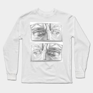 Michelangelo's Sculpture Eyes Drawing Long Sleeve T-Shirt